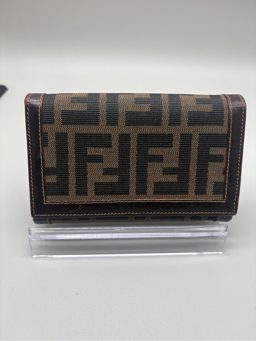 Vintage Fendi Zucca FF Monogram Bifold Wallet Box & COA